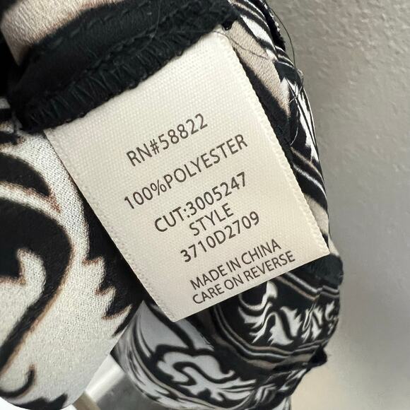 Max Studio Kimono Large Womens Batik Open Front Maximalist Boho Cream Black New - Picture 5 of 9